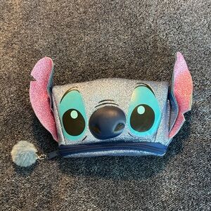 Stitch glitter zippered pouch